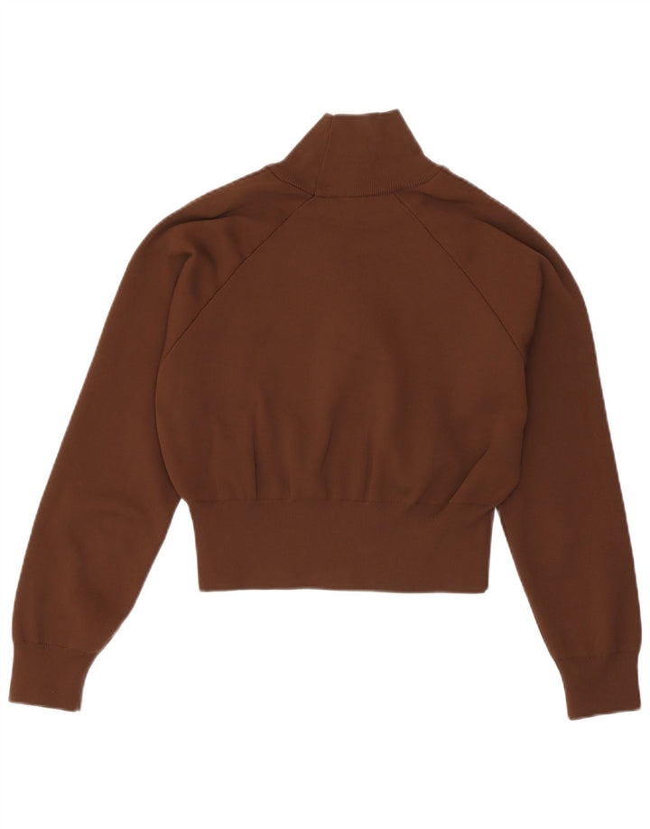 Suéter feminino Zara com gola tartaruga e gola redonda, Reino Unido 10 pequeno marrom