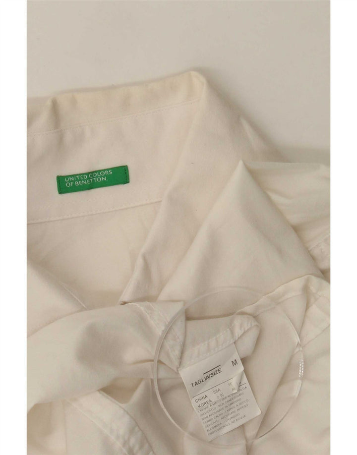 Camisa Benetton Mulher UK 12 Médio Branco