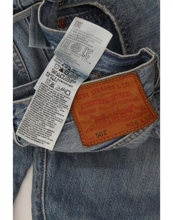 Calça jeans feminina Levi's 501 Straight W28 L27 azul algodão