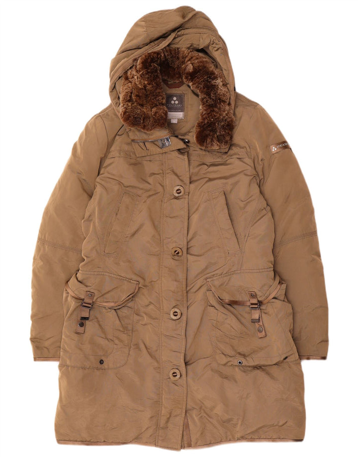 PEUTEREY Casaco feminino acolchoado com capuz IT 48 XL Bege Poliamida