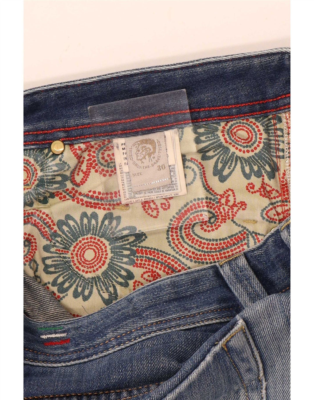 Diesel Mens Lugger Straight Jeans W30 L34 Azul Algodão