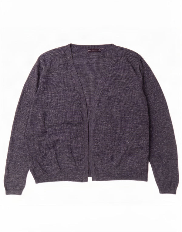 Suéter cardigã feminino grande Marks & Spencer UK 18 XL azul manchado