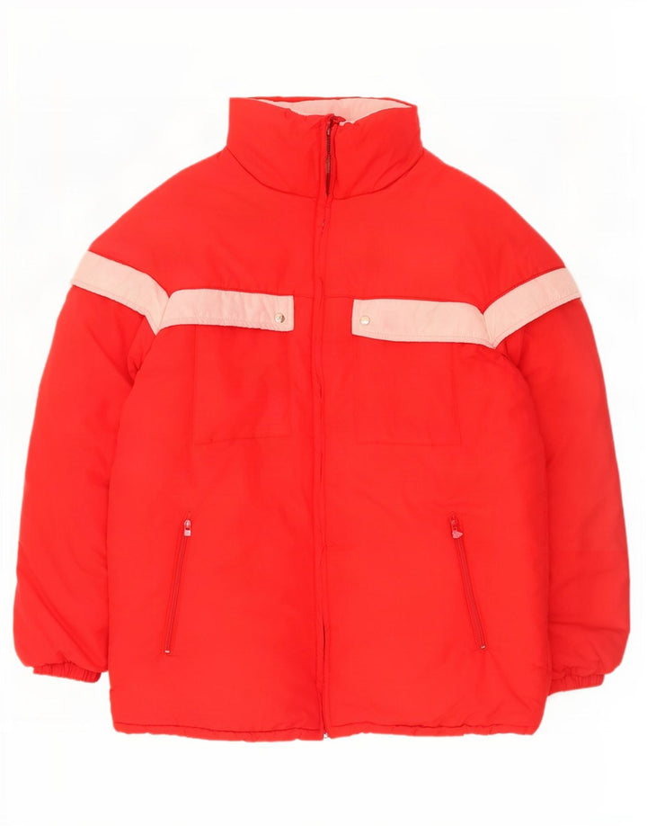Jaqueta acolchoada com capuz masculina vintage IT 52 XL vermelho Colourblock poliamida