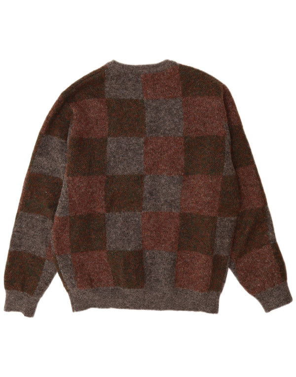 Zara Suéter masculino com gola redonda XL poliéster geométrico multicolorido