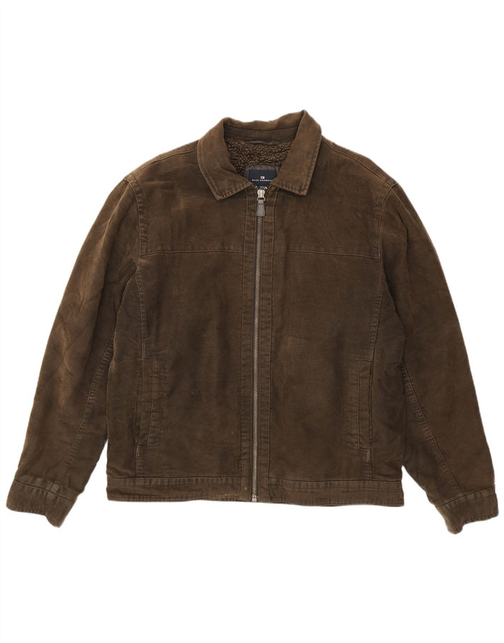 Jaqueta bomber masculina Marks & Spencer Reino Unido 40 grande algodão marrom