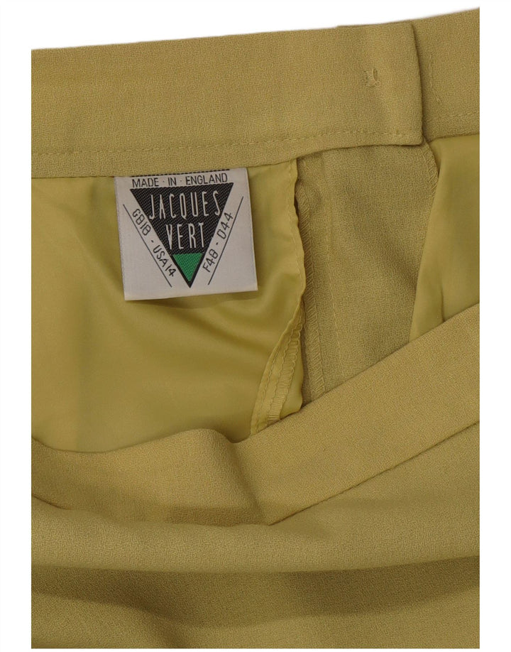 Saia feminina midi reta de cintura alta JAQUES VERT Reino Unido 18 XL W33 verde