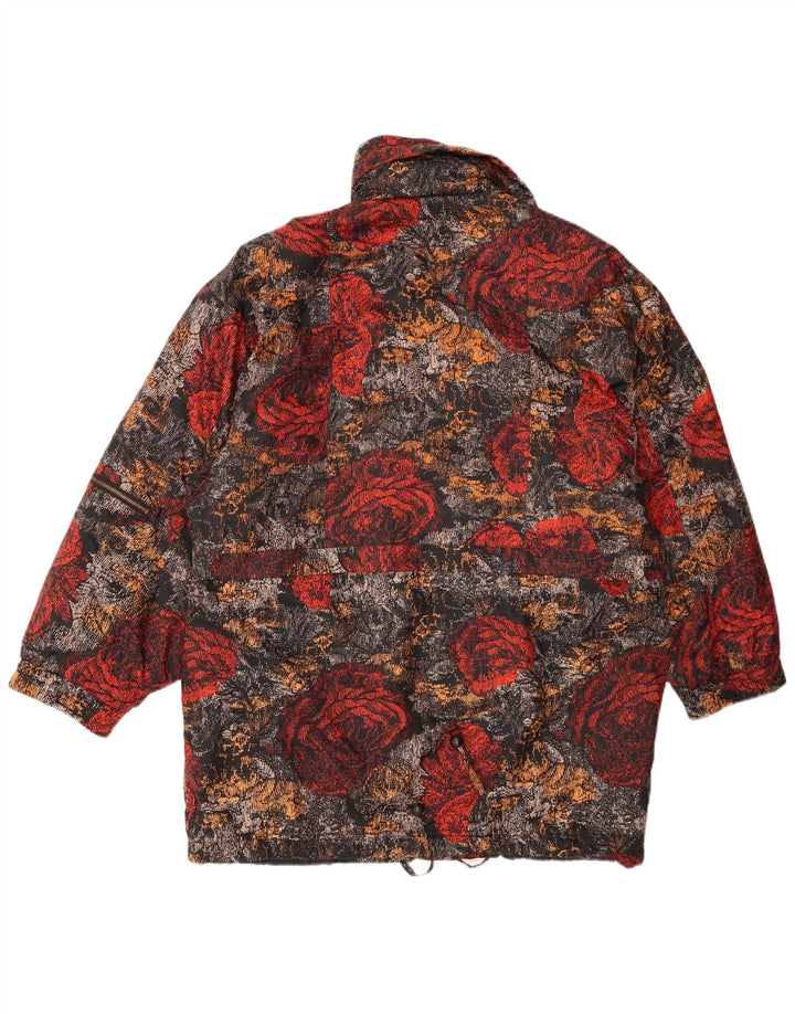 Jaqueta de esqui feminina vintage EU 40 poliéster floral multicolorido médio