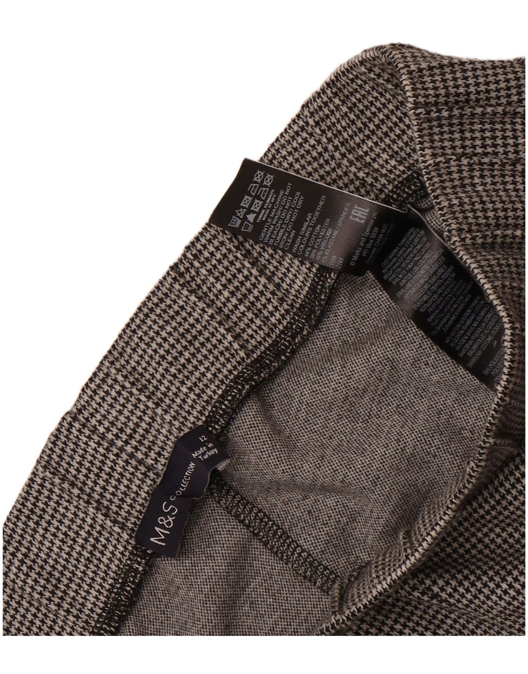 Calças cortadas femininas Marks & Spencer UK 12 médio W28 L24 cinza