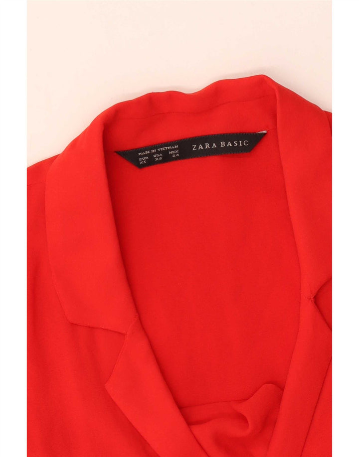 Blusa feminina sem mangas Zara Top UK 6 XS vermelho
