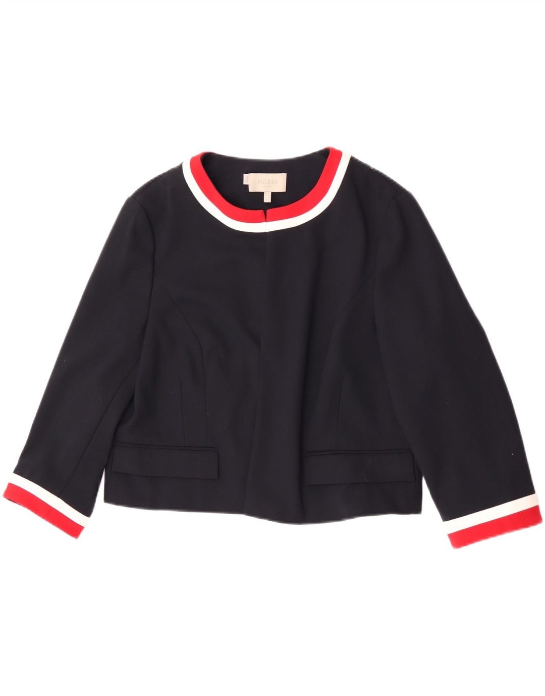 Jaqueta blazer feminina Hobbs manga 3/4 Reino Unido 16 grande azul marinho