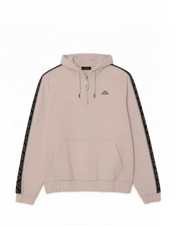 Suéter de lã com capuz gráfico Kappa masculino médio branco colorblock poliéster