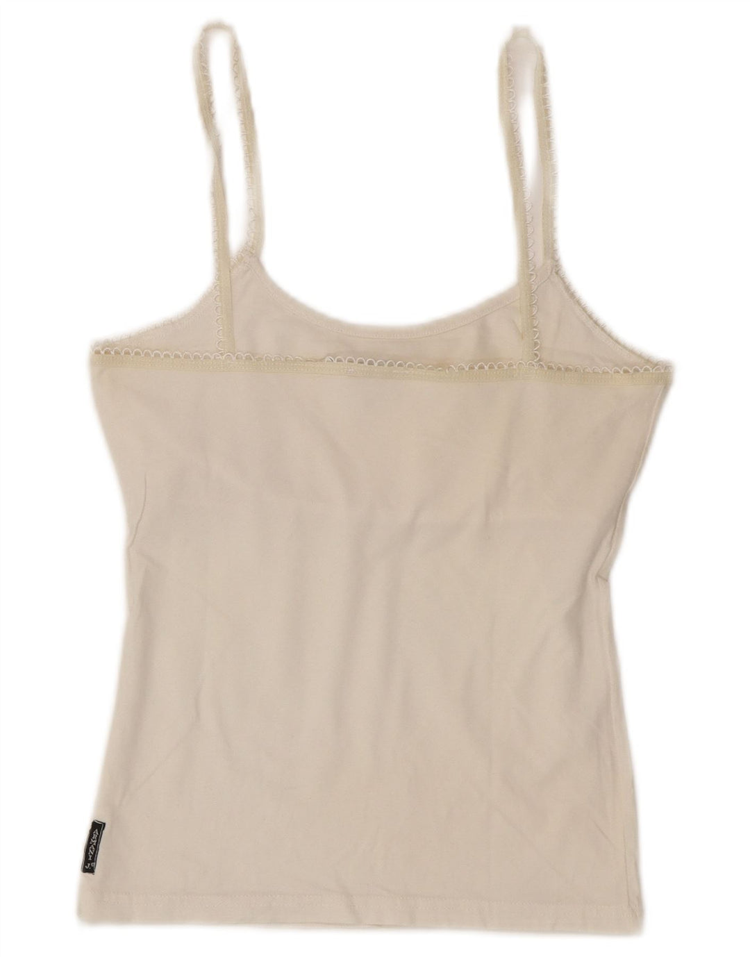 Armani Jeans Feminino Graphic Crop Cami Top Reino Unido 8 Pequeno Branco