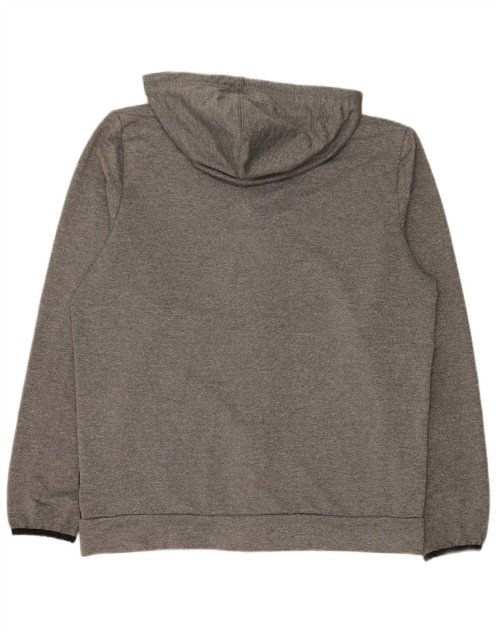 Suéter masculino PUMA com capuz e zíper grande cinza colorblock poliéster
