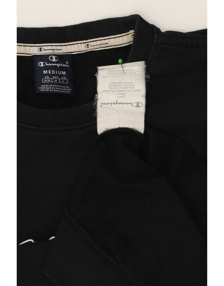 Champion masculino gráfico moletom jumper médio algodão preto