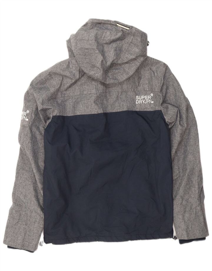 Jaqueta corta-vento masculina Superdry com capuz UK 36 Small Grey Colourblock