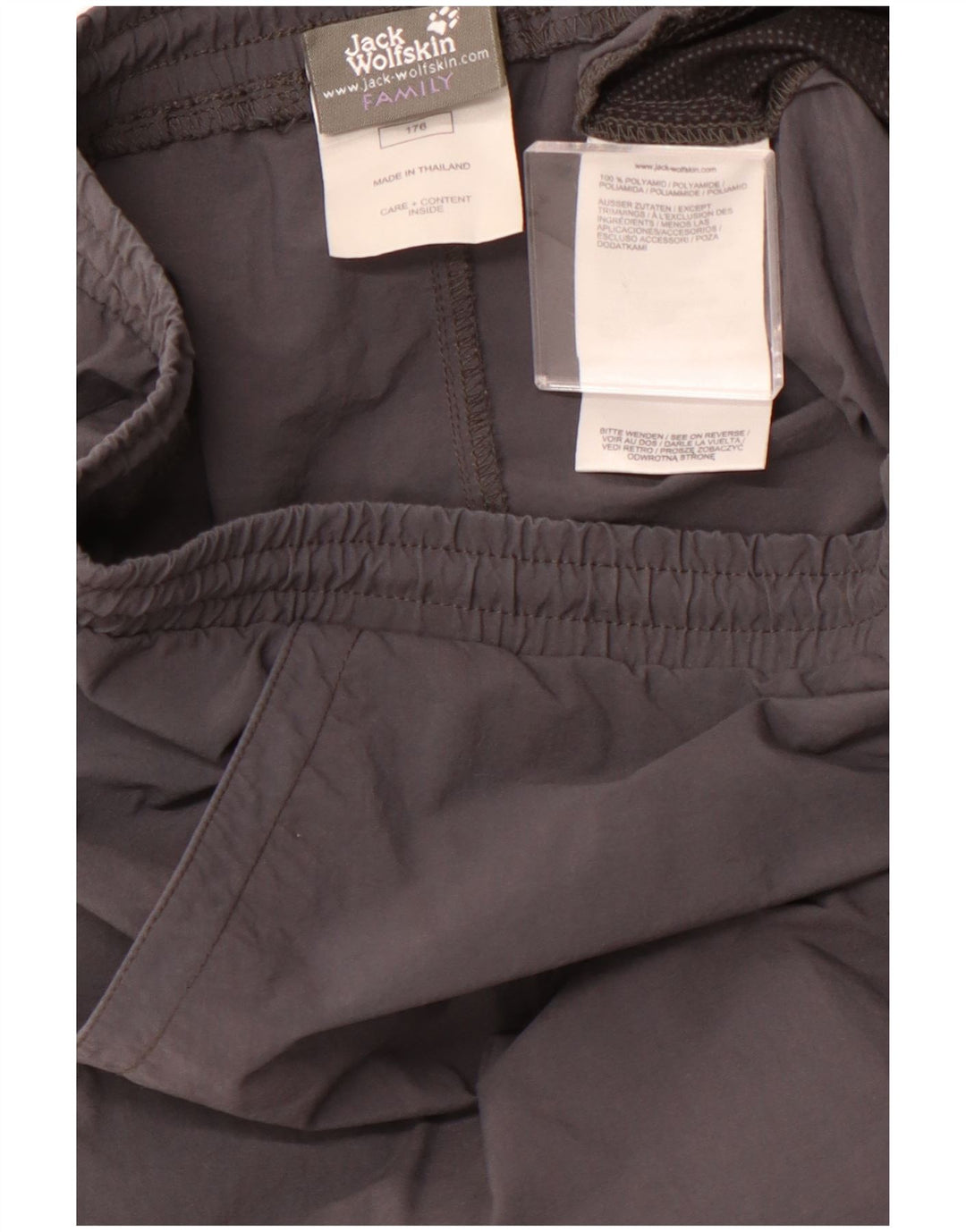 Shorts esportivos JACK WOLFSKIN para meninos 15-16 anos cinza poliamida