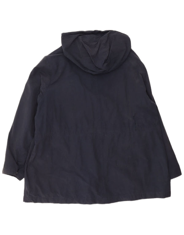 Jaqueta parka feminina com capuz Marks & Spencer Reino Unido 24 4XL algodão azul marinho