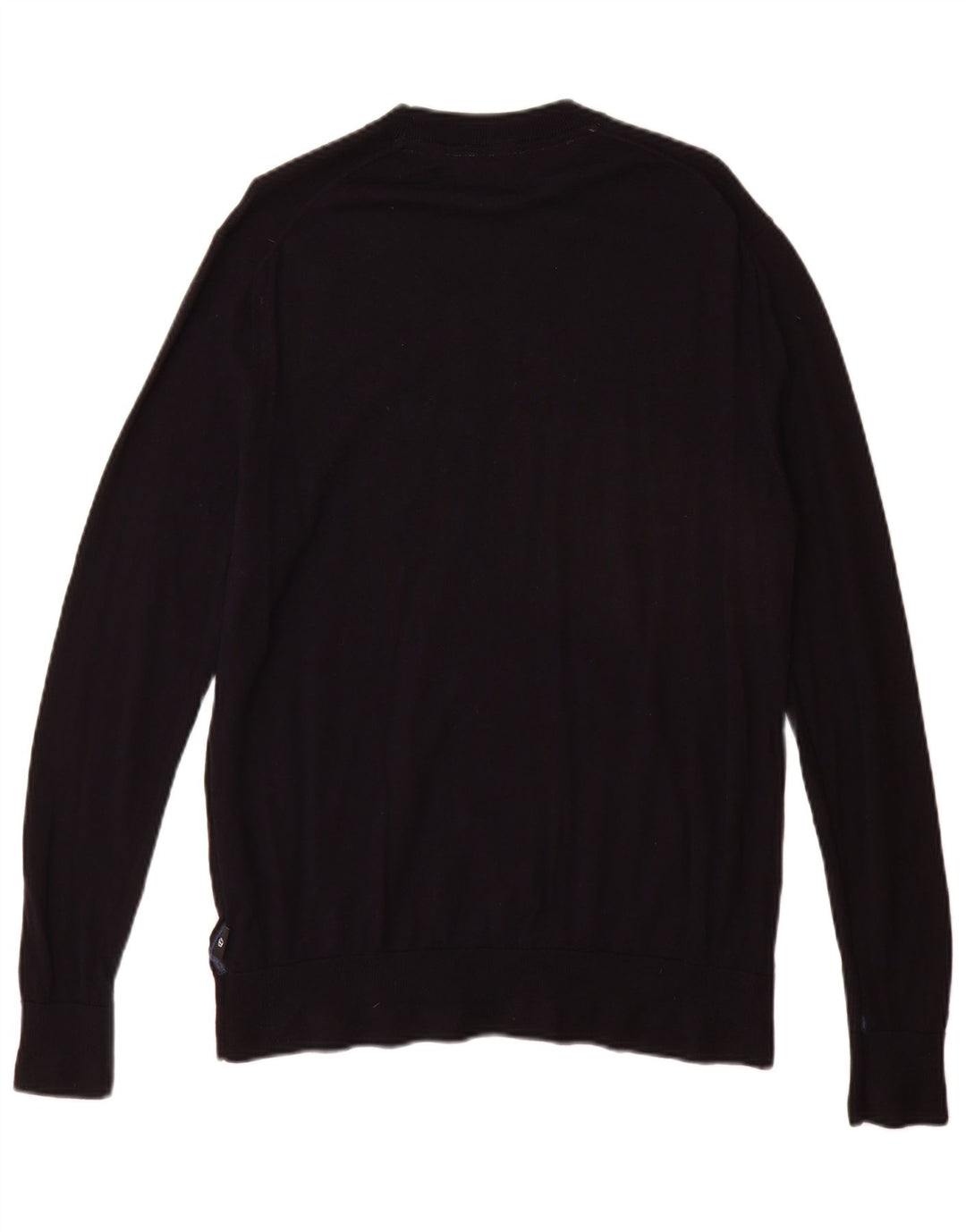 Suéter feminino Ted Baker com gola redonda tamanho 5 XL lã azul marinho
