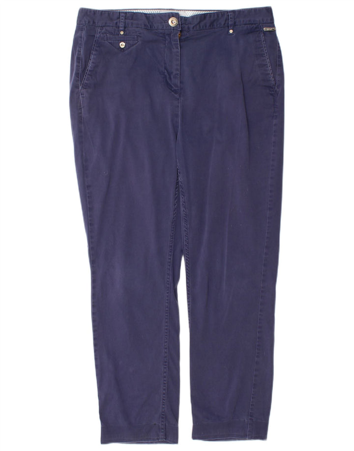 MARKS & SPENCER Womens Chino Trousers UK 12 Medium W30 L26 Navy Blue