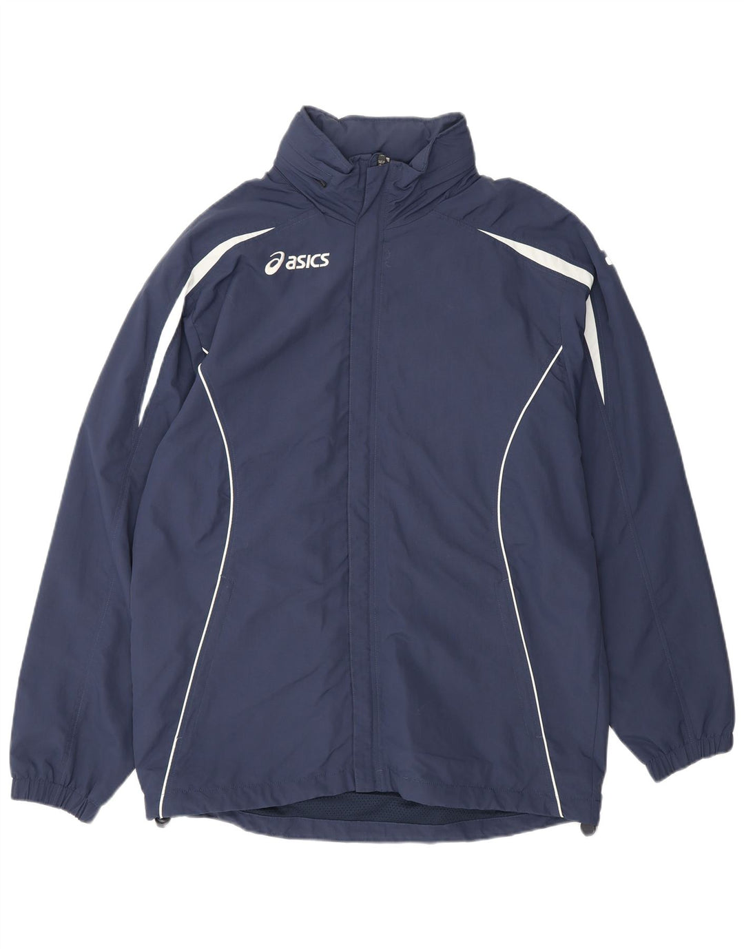 ASICS Mens Graphic Tracksuit Top Jaqueta Médio Azul Marinho Colorblock