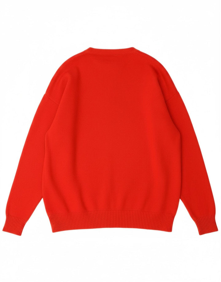Suéter cardigã feminino VINTAGE EU 40 lã vermelha média