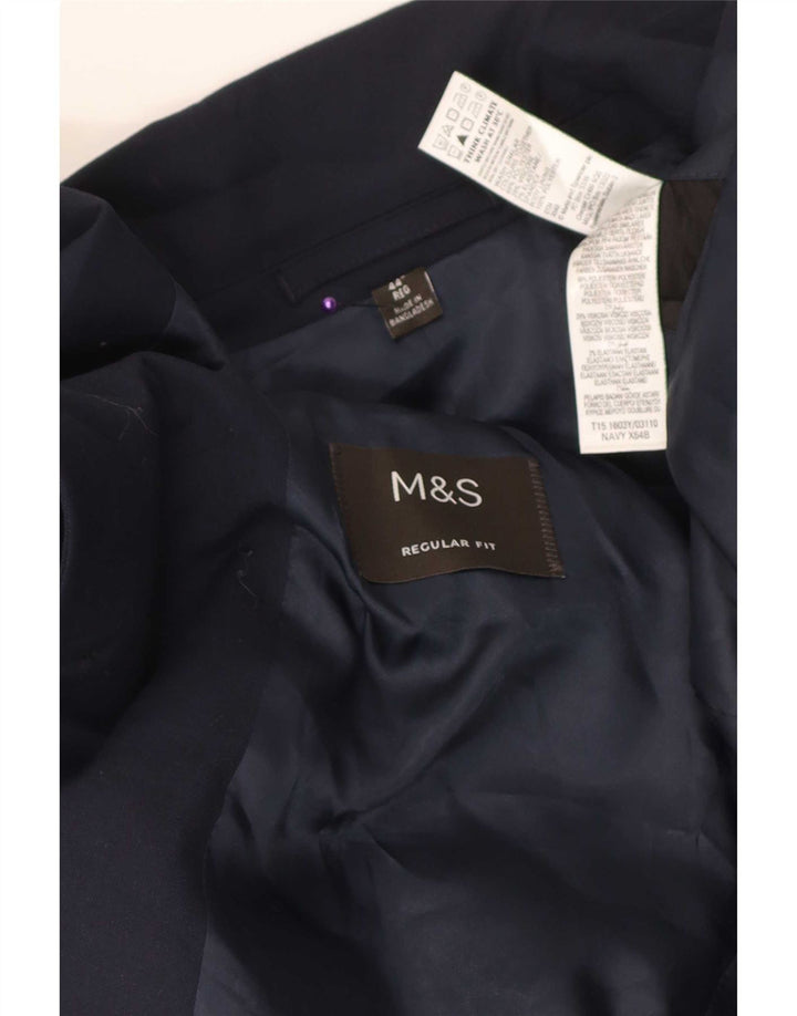 Jaqueta blazer masculina de ajuste regular de 2 botões Marks & Spencer Reino Unido 44 XL azul marinho