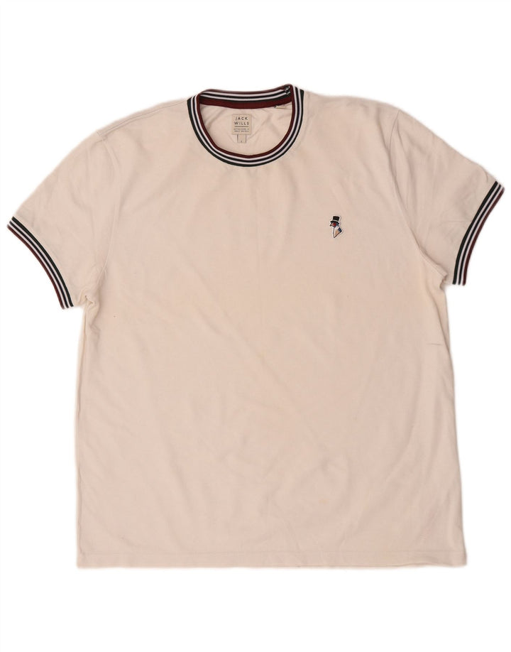 Camiseta masculina Jack Wills grande algodão branco