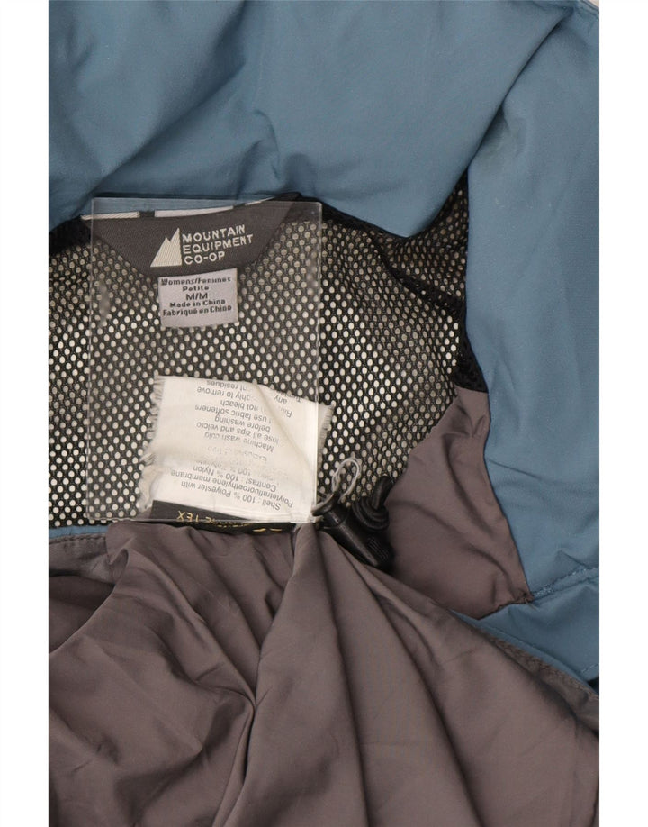 MOUNTAIN EQUIPMENT Womens Hooded Rain Jacket UK 14 Medium Blue Polyester