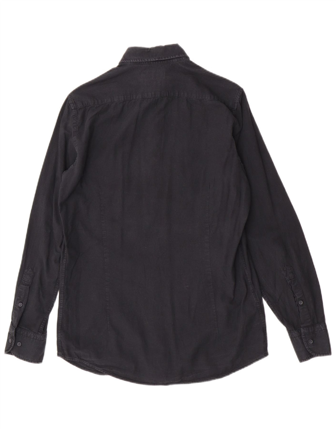 Camisa masculina Massimo Dutti pequena algodão azul marinho
