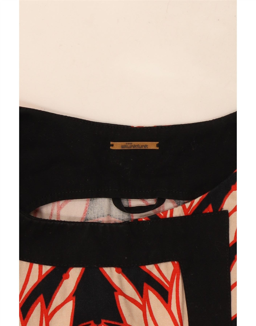 Vestido feminino SKUNKFUNK sem mangas UK 12 médio preto floral
