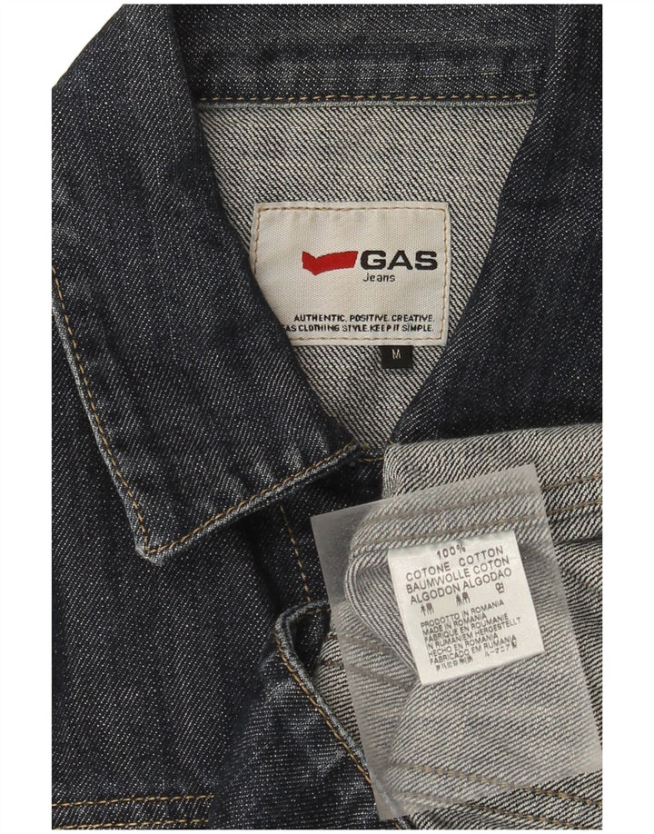 Gas Womens Crop Denim Jacket Reino Unido 12 Médio Algodão Azul Marinho