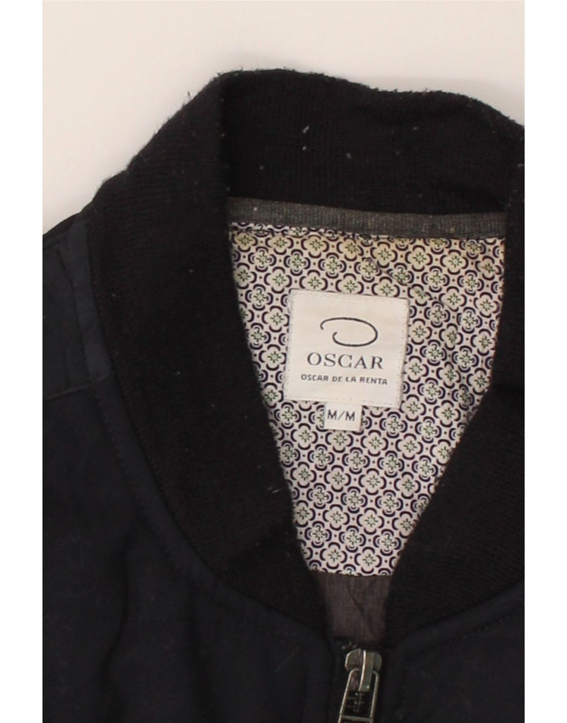 OSCAR DE LA RENTA Mens Bomber Padded Jacket UK 38 Medium Navy Blue Vintage Oscar De La Renta and Second-Hand Oscar De La Renta from Messina Hembry 