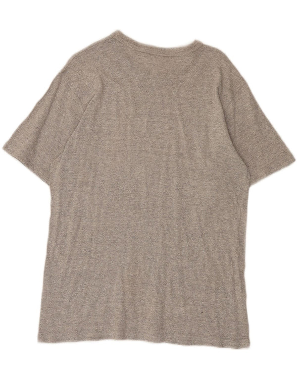 Camiseta Champion masculina gráfica Top algodão cinza médio