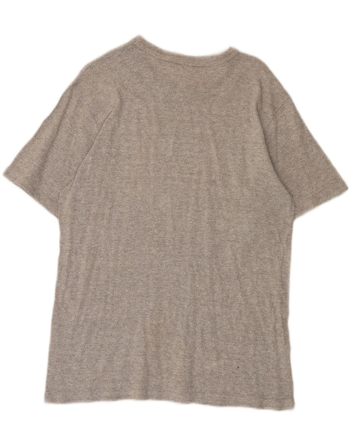 Camiseta Champion masculina gráfica Top algodão cinza médio