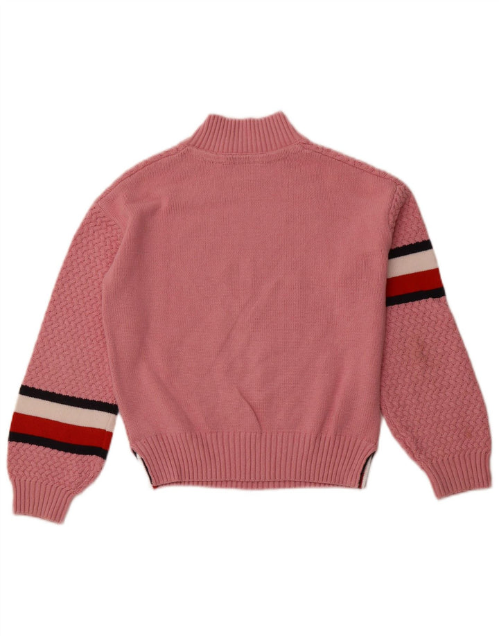 TOMMY HILFIGER Suéter feminino com gola tartaruga 11-12 anos listrado rosa