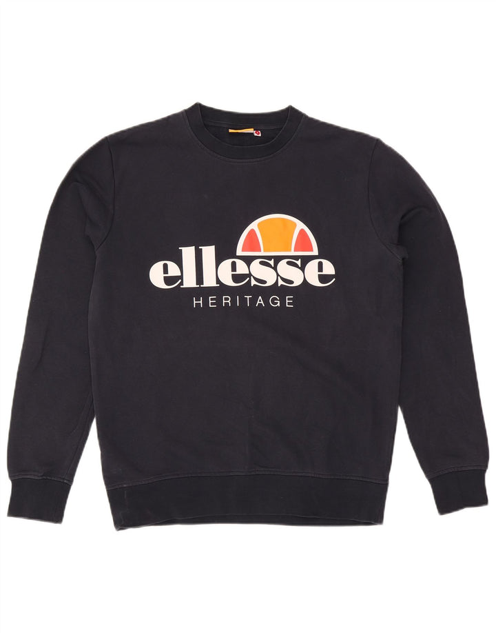 Suéter Ellesse masculino Heritage Graphic moletom pequeno azul marinho algodão