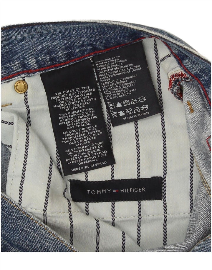Jeans retos masculinos Tommy Hilfiger W32 L32 algodão azul