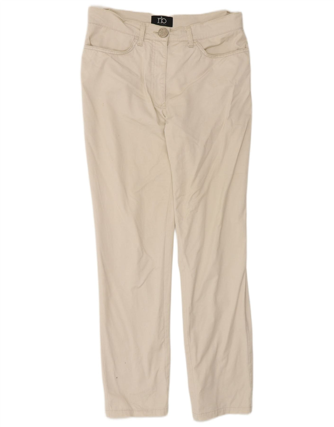 Calça feminina casual justa Roccobarocco EU 38 médio W30 L31 branco