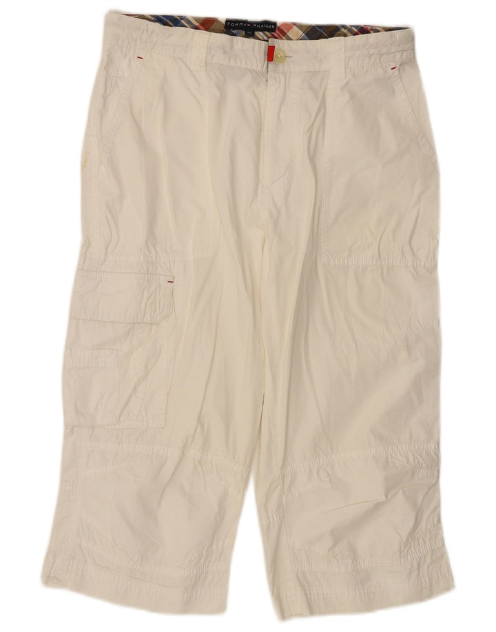 Calça cargo feminina TOMMY HILFIGER W32 L19 algodão branco
