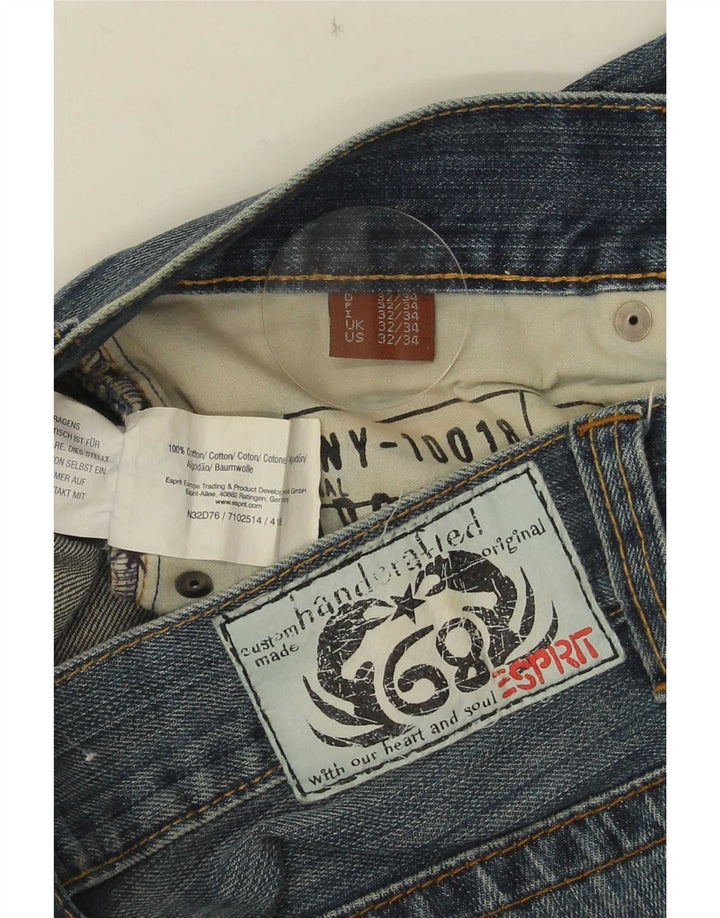 Esprit Mens Straight Jeans W32 L34 Azul Algodão