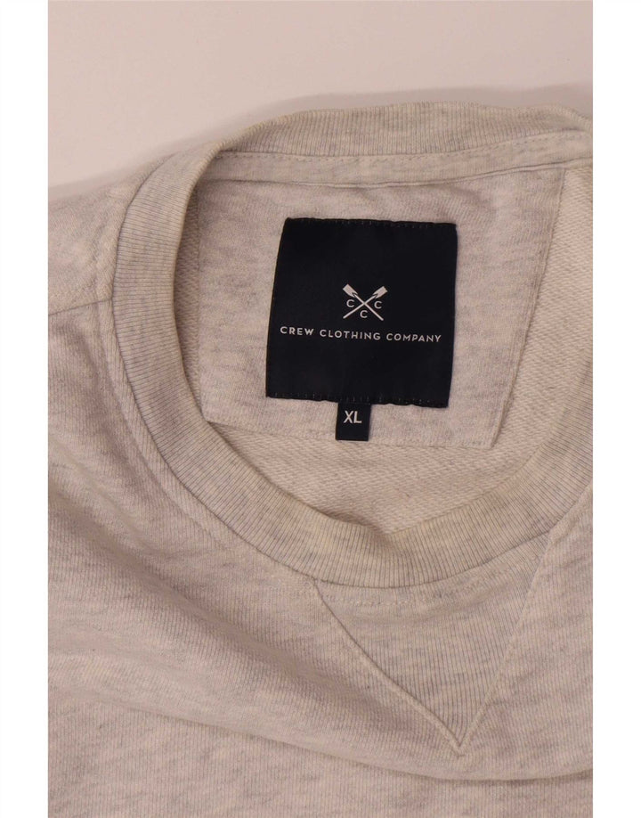 Crew Clothing Mens moletom Jumper XL cinza manchado de algodão