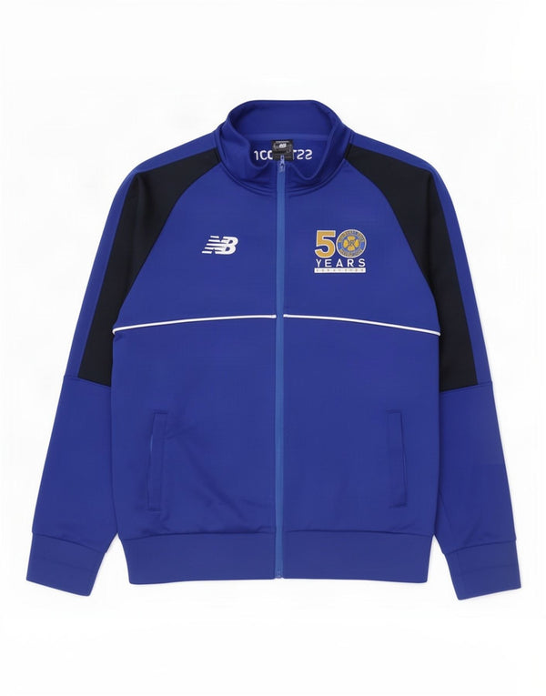 Jaqueta New Balance Mens Graphic Tracksuit Top Azul Médio Colorblock