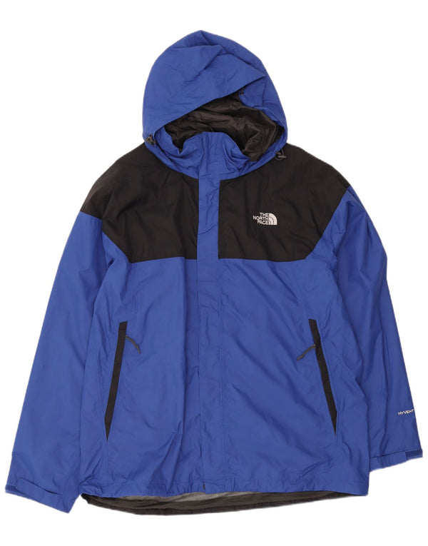 Jaqueta de chuva com capuz The North Face Mens Hyvent UK 42 XL azul colorblock