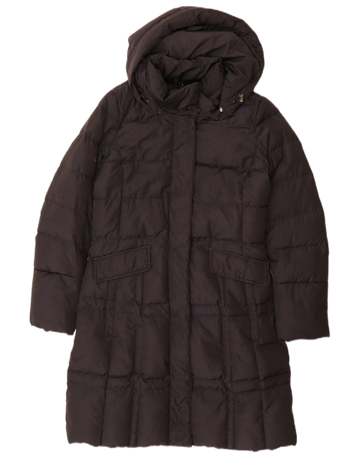 Casaco acolchoado com capuz feminino Geox UK 12 poliéster preto médio