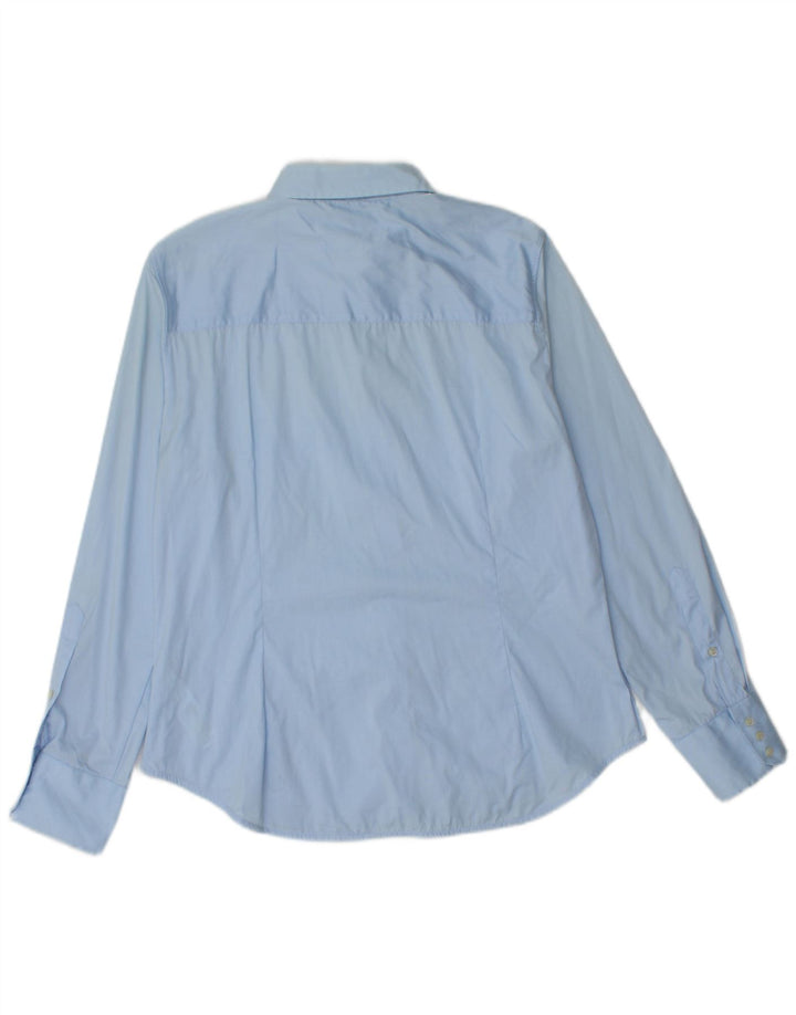 Camisa Zara Mulher UK 18 XL Azul Algodão