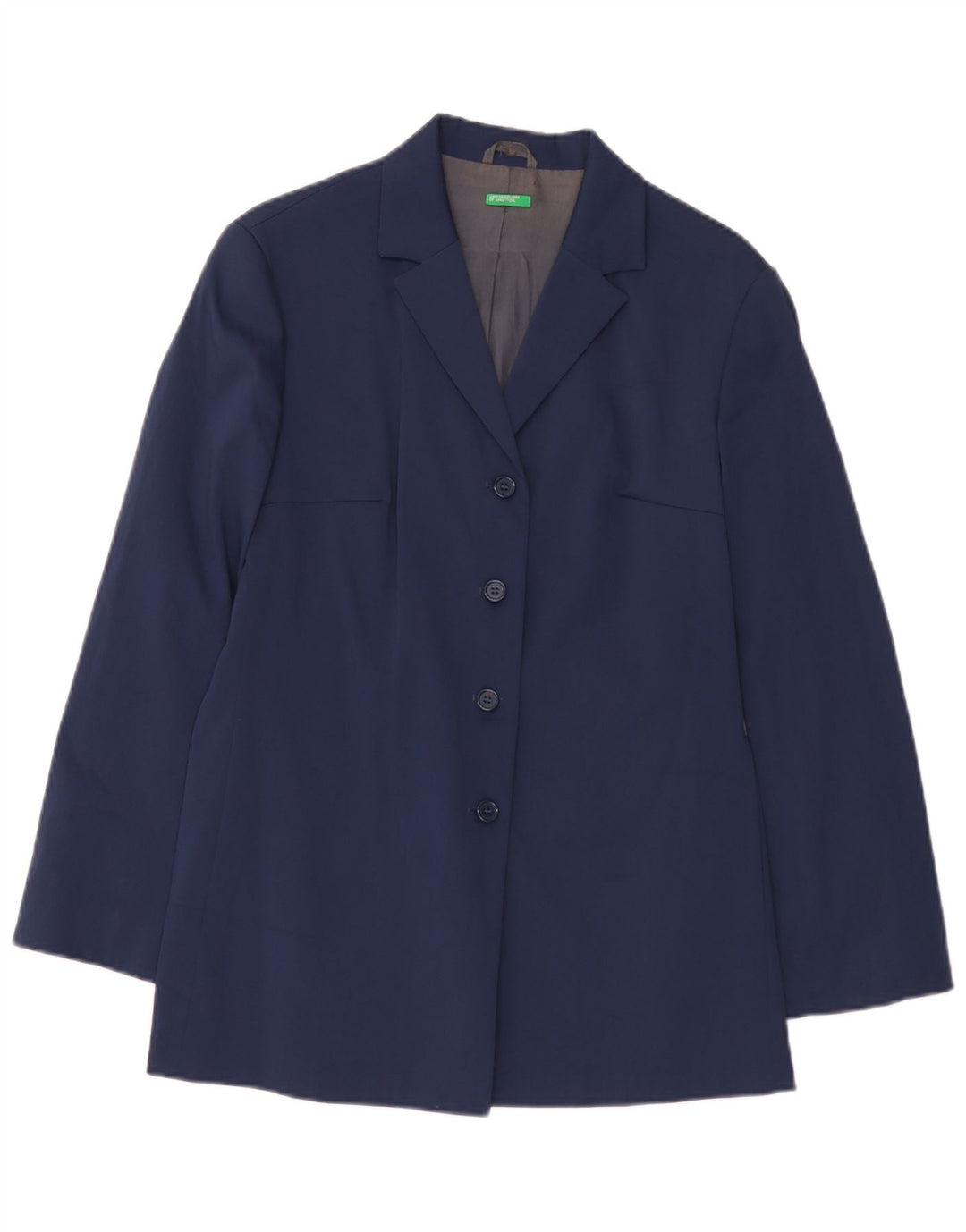 Sobretudo feminino Benetton IT 44 poliéster azul marinho médio