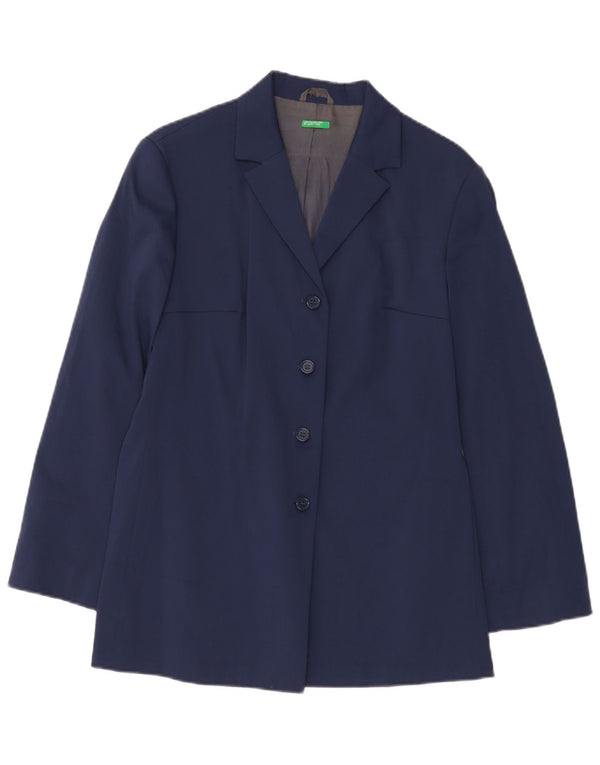 Sobretudo feminino Benetton IT 44 poliéster azul marinho médio
