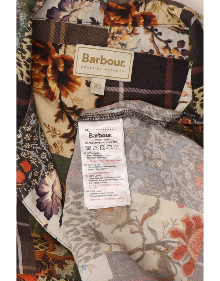 Conjunto de 2 peças de roupa de dormir feminina Barbour Reino Unido 6 XS W26 patchwork multicolorido