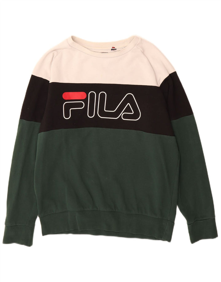 FILA Moletom Gráfico Masculino Jumper Médio Multicolorido Colorblock