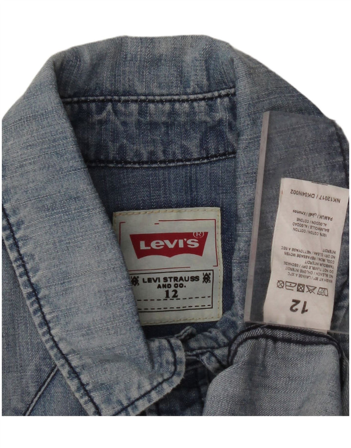Camisa jeans masculina LEVI'S 11-12 anos algodão azul